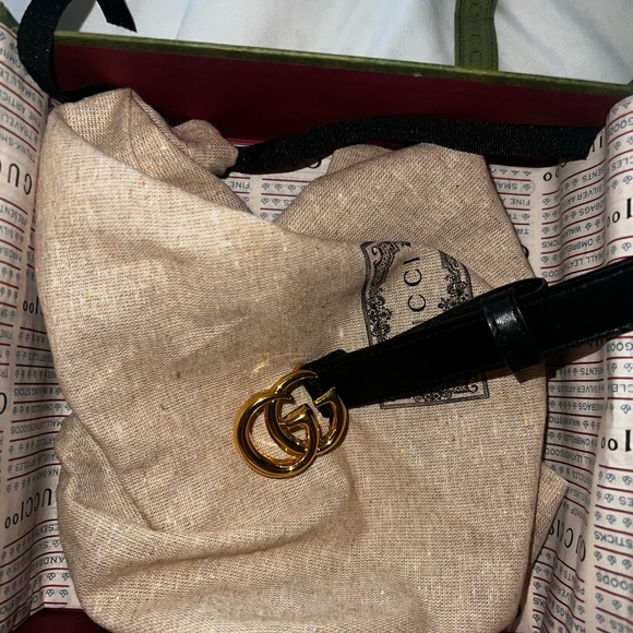 GG Mormont thin leather belt with shiny buckle - Picture 2 of 4